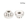 Knurled Thumb Nut 10pcs M6x1mm Iron Round Knobs Fasteners For 3d Printer Parts Silver Tone