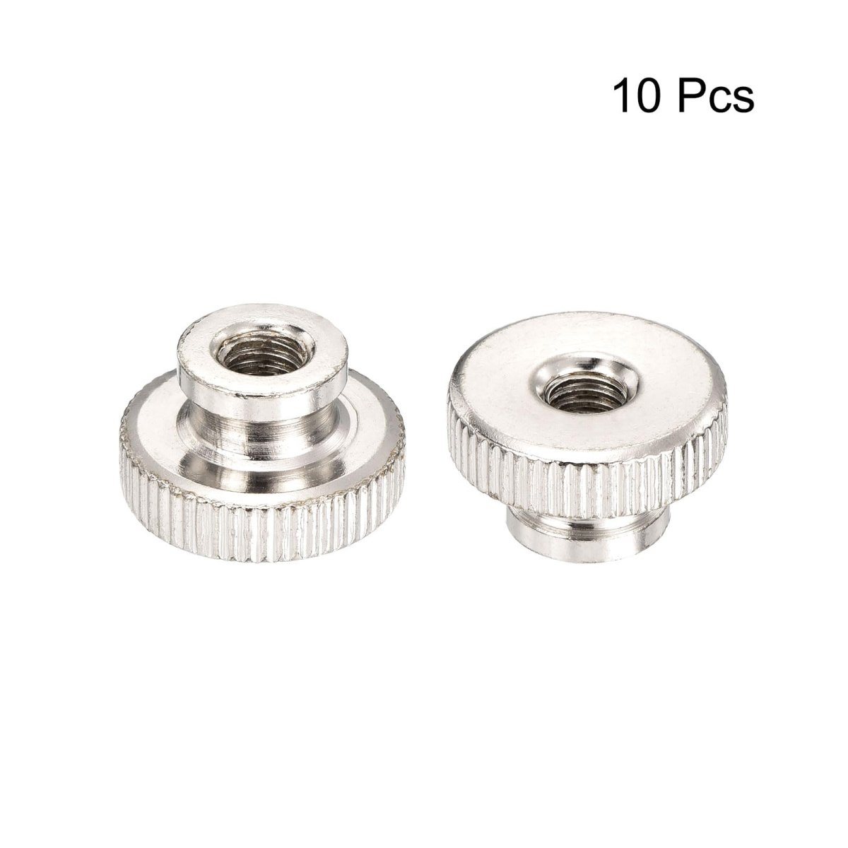 Knurled Thumb Nut 10pcs M6x1mm Iron Round Knobs Fasteners For 3d Printer Parts Silver Tone