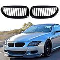 Pair Front Kidney Grille For 2004-2010 Bmw E63 E64 650i 650ci 645ci M6 2-door Matte Black