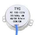 Uxcell Synchronous Motor Ac 100-127v 48-58rpm 50-60hz Ccw Cw 4w Turntable Gear Box For Microwave Oven
