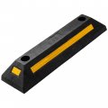 Heavy Duty Rubber Parking Guide Car Garage Wheel Stopper With Reflective Yellow Tape Professional Grade Durable Curb Stop 