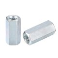 10pcs M6x10x20mm Coupling Nuts Galvanized Carbon Steel Hex Threaded Rod Coupler For Furniture Electronic Industrial 