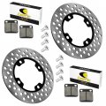 Caltric 2 Front Brake Disc With Pads Bolts Compatible Yamaha Wolverine 350 Yfm350x 2x4 2006-2009