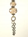 Waterfall Brass Circles And Taupe Glass Modern Ceiling Fan Pull