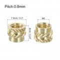 Uxcell Knurled Insert Nuts 50pcs M5x6mm Lx7 5mm Od 3d Printing Brass Threadeds Heat Set Insert Embedment