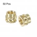 Uxcell Knurled Insert Nuts 50pcs M5x6mm Lx7 5mm Od 3d Printing Brass Threadeds Heat Set Insert Embedment