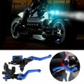 1 Pair 7 8 22mm Universal Motorcycle Brake Clutch Master Cylinder Reservoir Levers Blue 