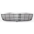 Front Grille Assembly For Mercedes Benz E320 E430 E55 Amg 2000 2001 2002 Chrome Shell With Painted Black Insert Sedan Wagon W 
