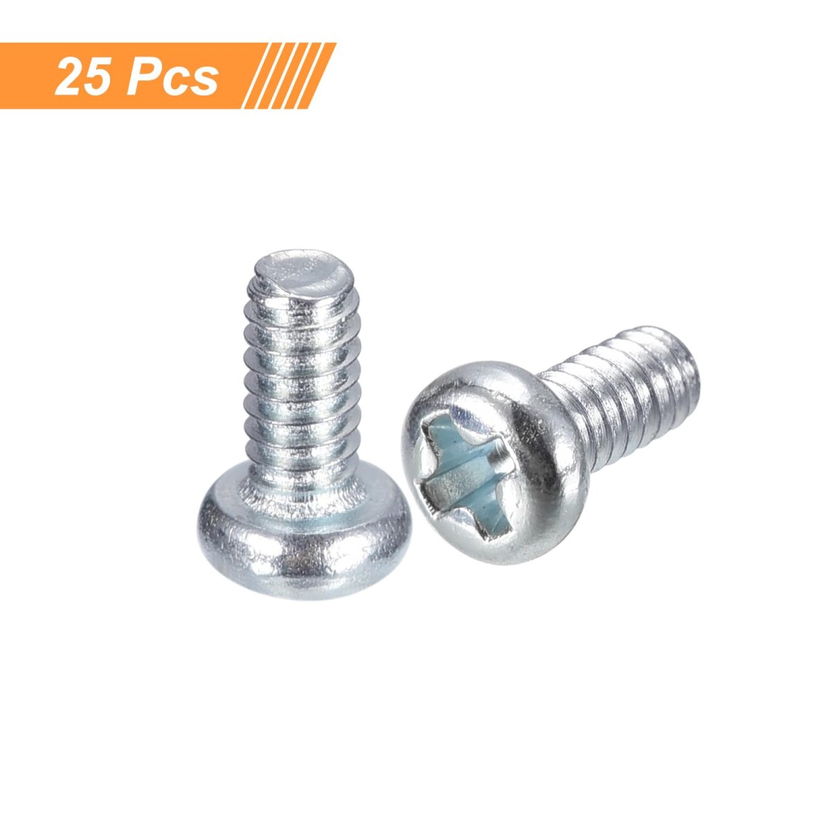 2-56x3 16 Pan Head Phillips Machine Screws 25pcs Zinc Plated Carbon Steel Cross Fully Threaded Bolts