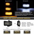 Switchback Sequential Turn Signal Vipmotoz Chrome Housing White Amber Led Strip Side Mirror Indicator Light Blinker Lamp For