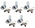 Qty 5 -mei-cam Lock-ka Vending Machine Lock 8 With Tubular Keyway And Chrome Finish Keyed Alike 1452 