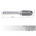 Sc-5 Tungsten Carbide Burr Set 5pcs Double Cut Cylinder Shape With Radius End 1 2 In Cutter Dia X Length 4 Shank Rotary File