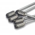 Sc-5 Tungsten Carbide Burr Set 5pcs Double Cut Cylinder Shape With Radius End 1 2 In Cutter Dia X Length 4 Shank Rotary File