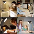 Dllt Swing Arm Desk Lamp Wood Adjustable Gooseneck Table Modern Architect Light Reading For Work Study Bedroom Home Office 