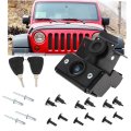 Hood Lock Set Kit Catch Latch Kits For 2007-2018 Jeep Wrangler Jk