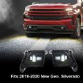 G-plus Led Fog Lights Compatible With 2019 2020 2021 Chevy Silverado 1500 Front Bumper Driving Lamps W O Wiring Kit Driver