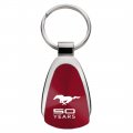 Au-tomotive Gold Teardrop Key Chain For Ford Mustang 50 Years Burgundy