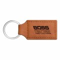 Ipick Image Compatible With Ford Mustang Boss 302 Rectangular Brown Leatherette Key Chain
