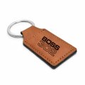 Ipick Image Compatible With Ford Mustang Boss 302 Rectangular Brown Leatherette Key Chain