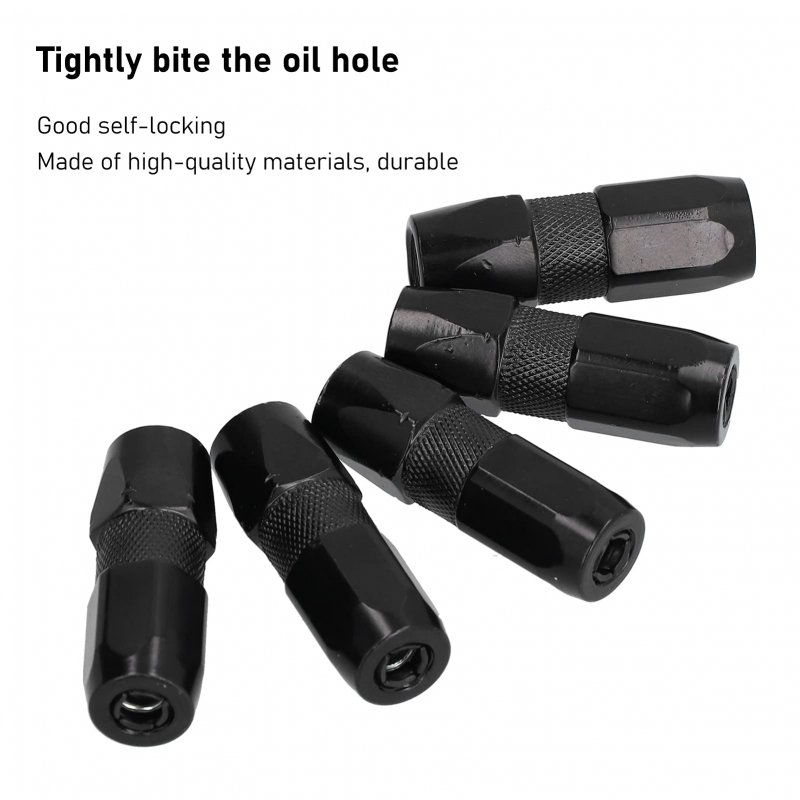 5pcs Grease Gun Coupler 1 8 Quick Lock Standard Flat Nozzle Tightly Bite Durable Weara Resistant For Equipment Maintenance