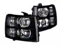 R L Racing Black Factory Crystal Head Lights Signal Lamp Nb For 2007-2014 Chevy Silverado 1500 2500 Hd 3500 