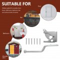 Housoutil Fence Hinge Door Knobs Interior Black Matte Backplate Reinforcement Lock Cover Outdoor Knob Gate Latch Pull
