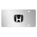 Honda 3d Black Infill Metal Logo On Chrome Stainless Steel License Plate 