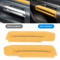 Interior Door Armrest Cover Suede Decor Panel Trim Confortable Durable Fit For Mustang 2015a 2020 Bright Yellow