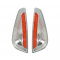 Tlaps 7422440762738 For 2005 2006-2010 Dodge Charger Chrome Housing With Amber Reflector Signal Corner Lights 
