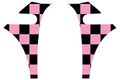 The Pixel Hut Gs00105 Pink Chequered Flag A-panel Graphics For Mini Cooper R56 2007-2013 