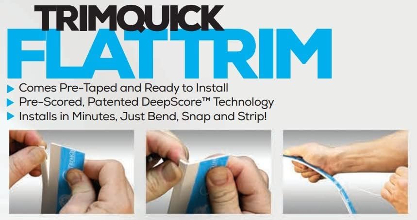 White 1 75 In Trimquick Flat Vinyl Window Molding And Trim Pre Taped Scored For Replacement Installation 8 Ft Long