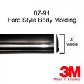1987-1991 Ford Black Chrome Side Body Trim Molding Rocker Panel F150 F250 F350 Bronco 3 Quarter Roll 6 Ft