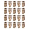50pcs Threaded Inserts 1 4 -20x25 32 Zinc Alloy Plated Hex-flanged Nut For Wood Working Tools And Accessories 