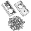 100 Pcs 2020 Series M5 Half Round Roll In Spring T Nuts For 20x20 Aluminum Extrusions 6mm Slot Extrusion Profile 