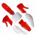 Tdpro Plastic Body Fender Fairing Kit Fuel Gas Tank Seat With Cap For Kawasaki Kx 65 Kx65 Red