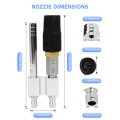 Adjustable Downstream Soft Wash Nozzle 2 In 1 Shooter Tip M5 Long Reach Soap Twist 0 To 60 Degrees Spray Pattern For Pressure