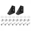 2set Inside Corner Bracket Gusset Kits 77x77x40mm 4080 Angle Connector For European 4040 Series Aluminum Profile Black 8 X 