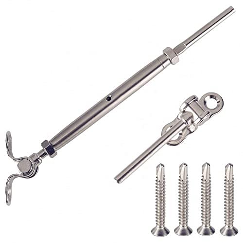 50 Sets Cable Rail Hardware Kit For 1 8 In System T316 Stainless Steel Tensioner And Deck Elbow With Screws Adjustable Angle