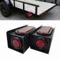 Supoika 2 Steel Trailer Light Box With 6 Red Led Oval Tail Lights Round Side Marker For Truck 