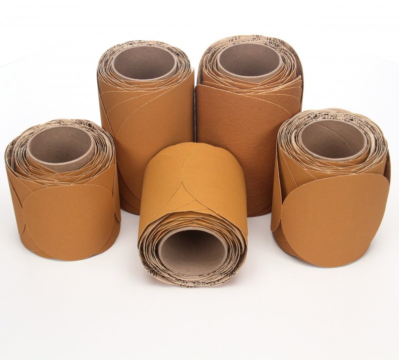 Stikit Paper Disc Roll 363i 5 In Aluminum Oxide Abrasive Discs Nh 180 Grit F Weight Psa Attachment Gold Round Coated Cutting