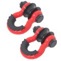 2pcs Red 3 4 D Ring Shackle Snatch Block 22000lbs Break Strength With Towing Pulley