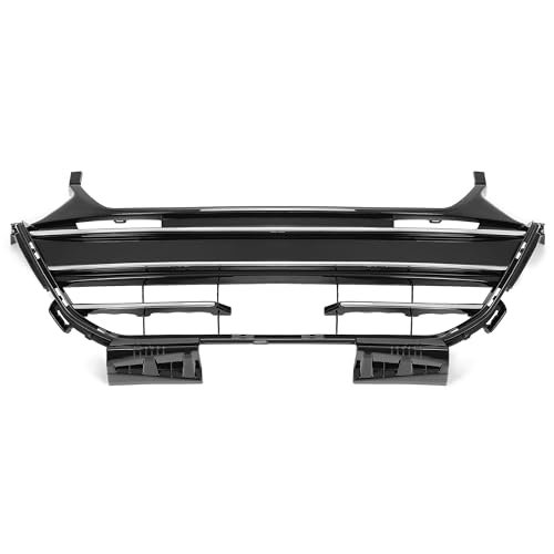 Hecasa Front Lower Grille Grill For 2021-2023 Honda Accord Chrome Painted Silvery Black Plastic