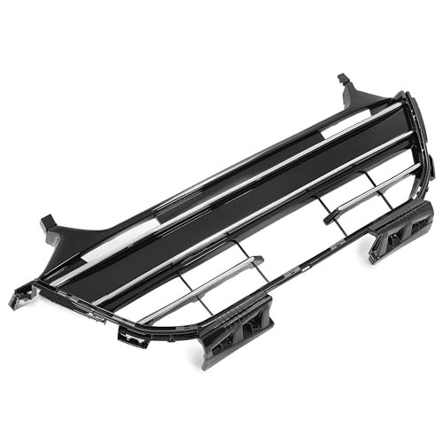 Hecasa Front Lower Grille Grill For 2021-2023 Honda Accord Chrome Painted Silvery Black Plastic