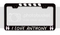 I Love Anthony Relationship Metal License Plate Frame Tag Holder Heavy Duty Steel Weatherproof For Cars Trucks And Suvs 12 5 X 