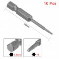 Uxcell 10pcs 50mm Long 1 4 Hex Shank T5 Magnetic Torx Head Screwdriver Bits S2 High Alloy Steel