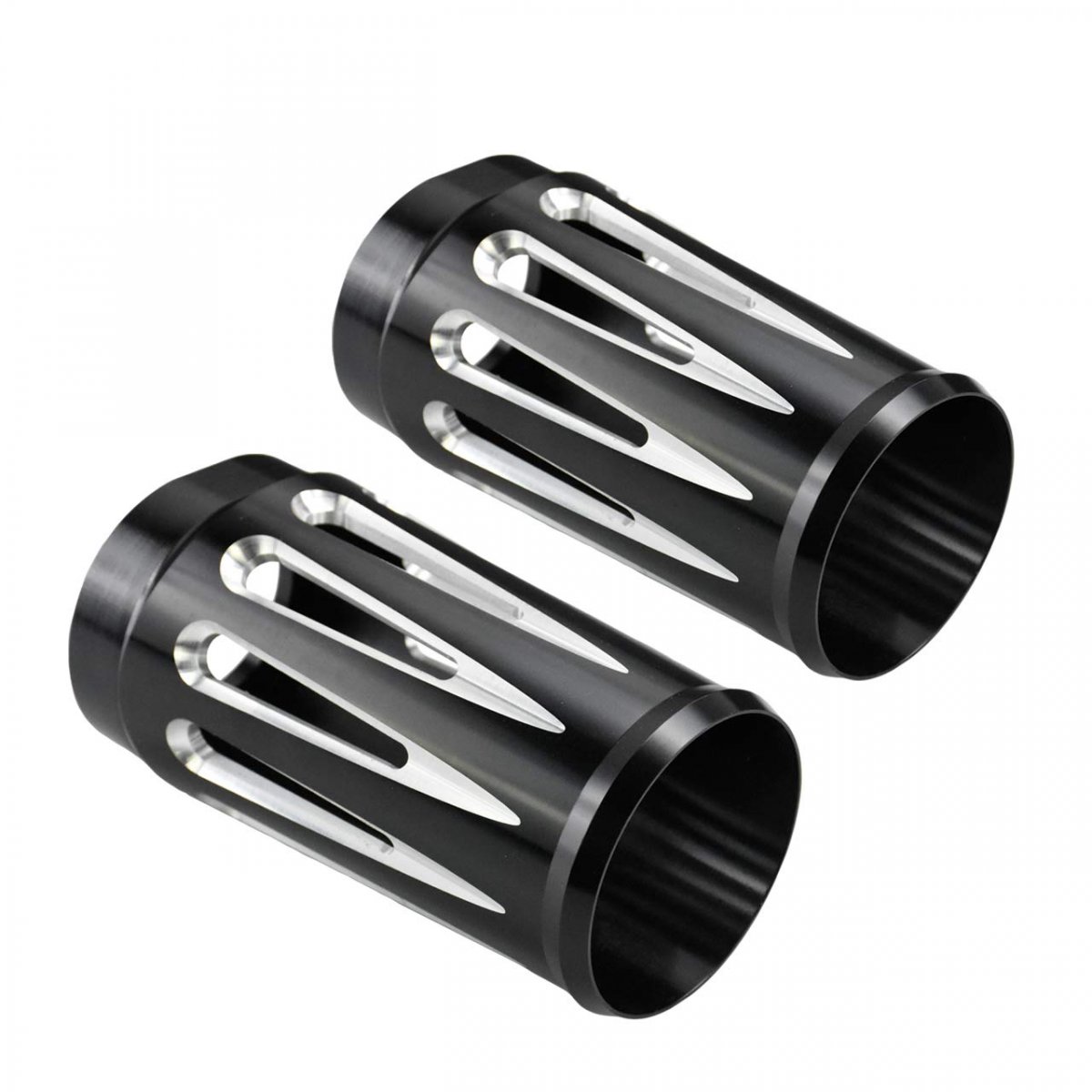 Hdbubalus Cnc Cut Fork Boot Slider Cover Cow Bells Fit For Touring Road Tri Glide 2014-2020 Black