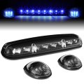 3pcs Led Cab Roof Running Light Lamps For 02-07 Chevy Silverado And Gmc Sierra Black Blue Cbl-csil02-bk-b Waterproof Top Lens 