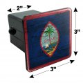 Rustic Distressed Guam Flag Tow Trailer Hitch Cover Plug Insert