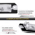Vipmotoz Full Led License Plate Light Lamp Replacement For Vw Golf R Gti R32 Beetle Cabrio Cc Eos Rabbit Phaeton 6000k Diamond