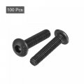 Uxcell M3x14mm Hex Socket Button Head Cap Bolts Screws Alloy Steel 100pcs